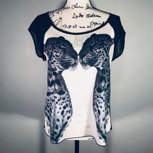 Fierce Double Zero Leopard Image Blouse